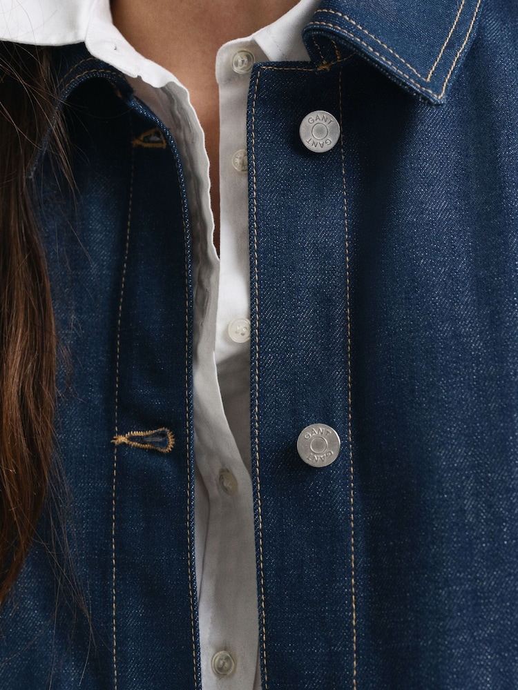 GANT Blue 100% Cotton Denim Jacket - Image 7 of 7 GANT Blue 100% Cotton Denim Jacket - Image 7 of 7
