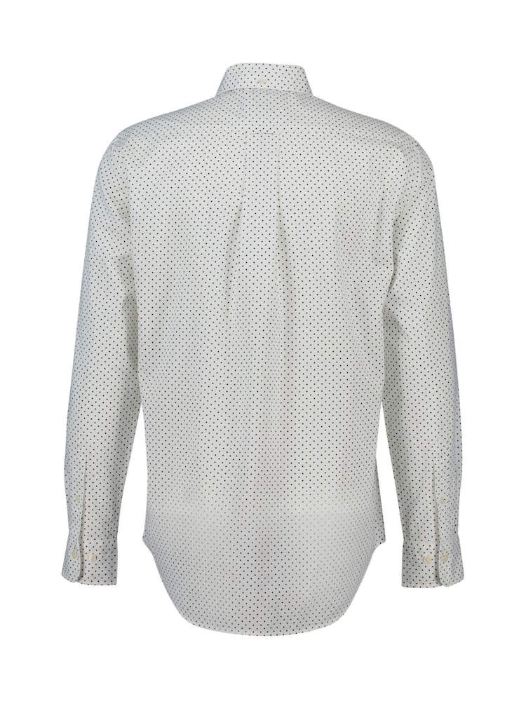 Crema - GANT Regular Fit 100% Cotton Micro Print Shirt - Imagen 2 de 2