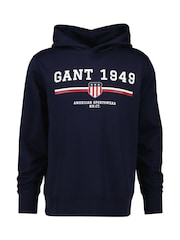 GANT Blue Graphic Hoodie - Image 1 of 2