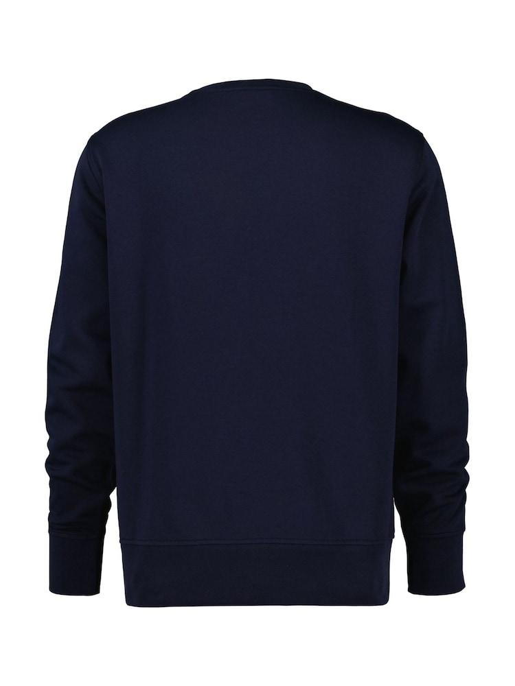 GANT Blue Graphic Crew Neck Sweatshirt - Image 2 of 2 GANT Blue Graphic Crew Neck Sweatshirt - Image 2 of 2