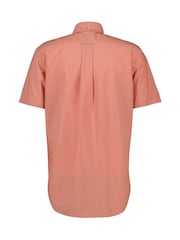 GANT Orange Regular Fit 100% Cotton Poplin Short Sleeve Shirt - Image 2 of 2