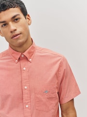 Camisa de manga curta GANT Regular Fit 100% algodão Popeline - Imagem 3 de 6