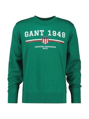 GANT Green Graphic Crew Neck Sweatshirt - Image 1 of 2