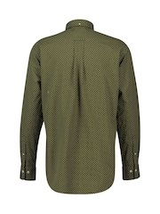 Verde - GANT Regular Fit 100% Cotton Micro Print Shirt - Imagen 2 de 2