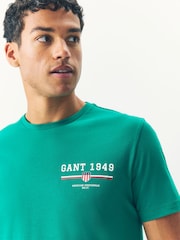 GANT Green 100% Cotton Graphic Print T-Shirt - Image 3 of 5