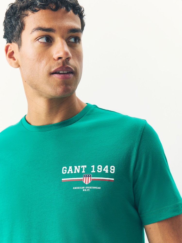 Verde - GANT 100% Cotton Graphic Print T-Shirt - Imagen 3 de 3