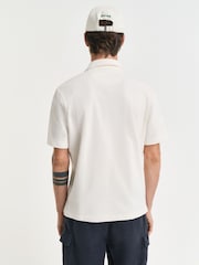 GANT Cream 100% Cotton Textured Short Sleeve Shirt - Image 2 of 3