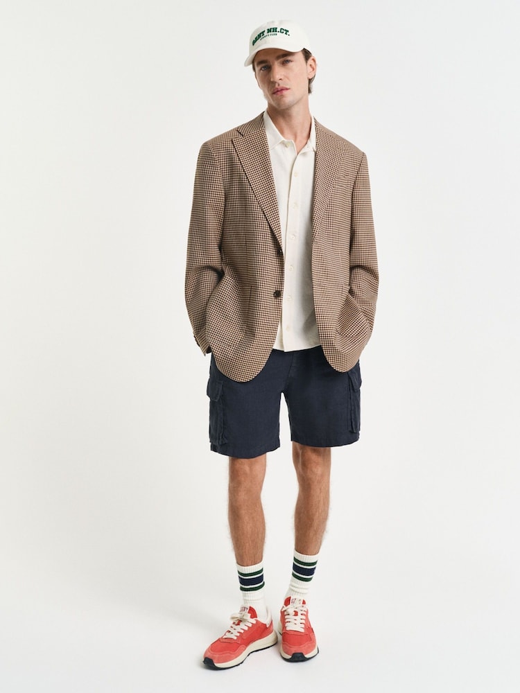 GANT Cream 100% Cotton Textured Short Sleeve Shirt - Image 3 of 3
