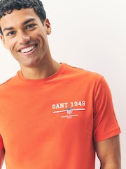 GANT Orange 100% Cotton Graphic Print T-Shirt - Image 3 of 5