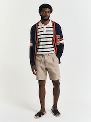 GANT Cream 100% Linen Pinstripe Drawstring Shorts - Image 3 of 6