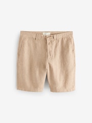 GANT Cream 100% Linen Pinstripe Drawstring Shorts - Image 6 of 6