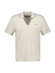 GANT Cream 100% Cotton Tipped Short Sleeve Polo Shirt - Image 1 of 2