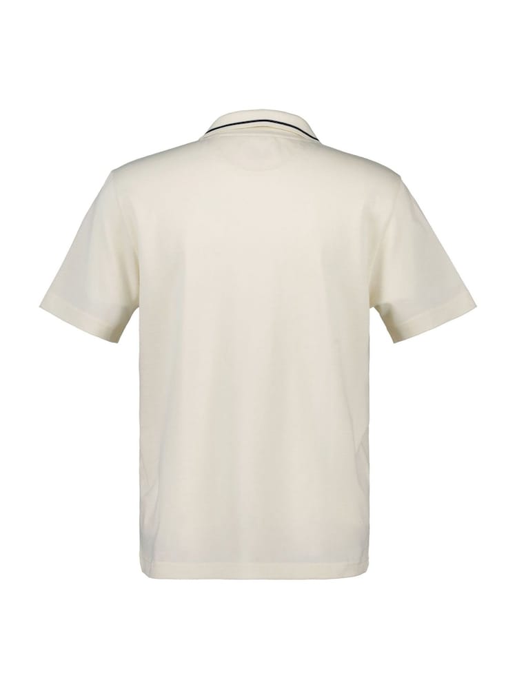 GANT Cream 100% Cotton Tipped Short Sleeve Polo Shirt - Image 2 of 2