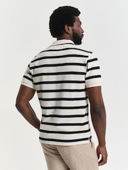 GANT Cream Striped 100% Cotton Polo Shirt - Image 2 of 4