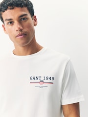 GANT Cream 100% Cotton Graphic Print T-Shirt - Image 3 of 5
