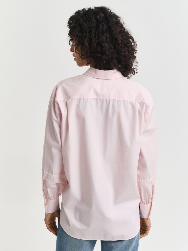 GANT Pink Relaxed Fit 100% Cotton Volume Sleeve Shirt - Image 2 of 4 GANT Pink Relaxed Fit 100% Cotton Volume Sleeve Shirt - Image 2 of 4