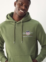 GANT Green Medium Archive Shield Hoodie - Image 3 of 5
