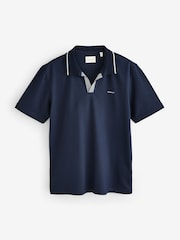 GANT Blue 100% Cotton Tipped Short Sleeve Polo Shirt - Image 5 of 5