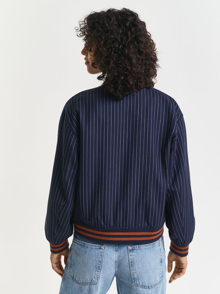 GANT Blue Pinstripe Varsity Jacket - Image 2 of 6