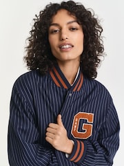 GANT Blue Pinstripe Varsity Jacket - Image 4 of 6