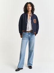 GANT Blue Pinstripe Varsity Jacket - Image 5 of 6