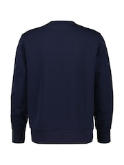 GANT Blue 100% Cotton Tonal Shield Crew Neck Sweatshirt - Image 2 of 2