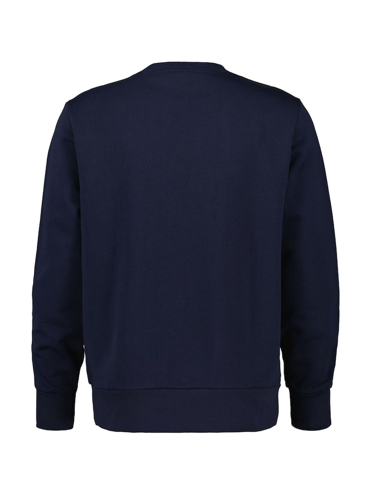 GANT Blue 100% Cotton Tonal Shield Crew Neck Sweatshirt - Image 2 of 2