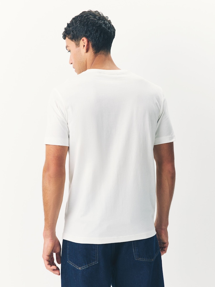 GANT Cream 100% Cotton Tonal Shield T-Shirt - Image 2 of 2 GANT Cream 100% Cotton Tonal Shield T-Shirt - Image 2 of 2