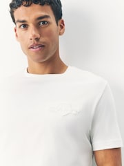 GANT Cream 100% Cotton Tonal Shield T-Shirt - Image 3 of 5