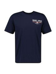 GANT Blue 100% Cotton Graphic Print T-Shirt - Image 1 of 2