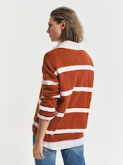 GANT Long Sleeve Striped Knit Polo Shirt - Imagen 4 de 5