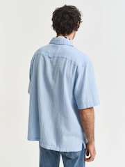 GANT Blue Relaxed Fit Resort Texture Short Sleeve Shirt - Image 2 of 5