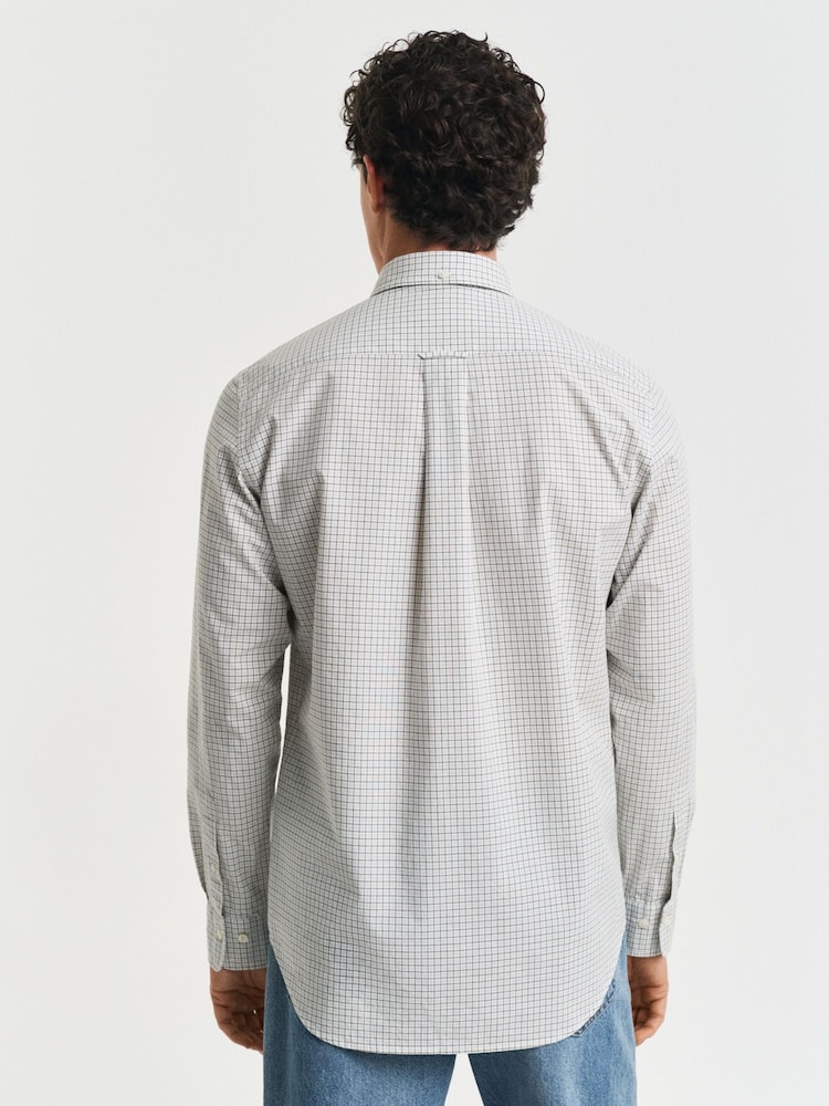 GANT Green Regular Fit 100% Cotton Classic Poplin Check Shirt - Image 2 of 7 GANT Green Regular Fit 100% Cotton Classic Poplin Check Shirt - Image 2 of 7