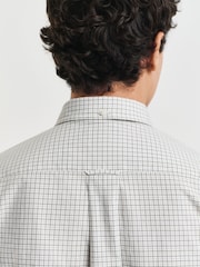 GANT Green Regular Fit 100% Cotton Classic Poplin Check Shirt - Image 5 of 7