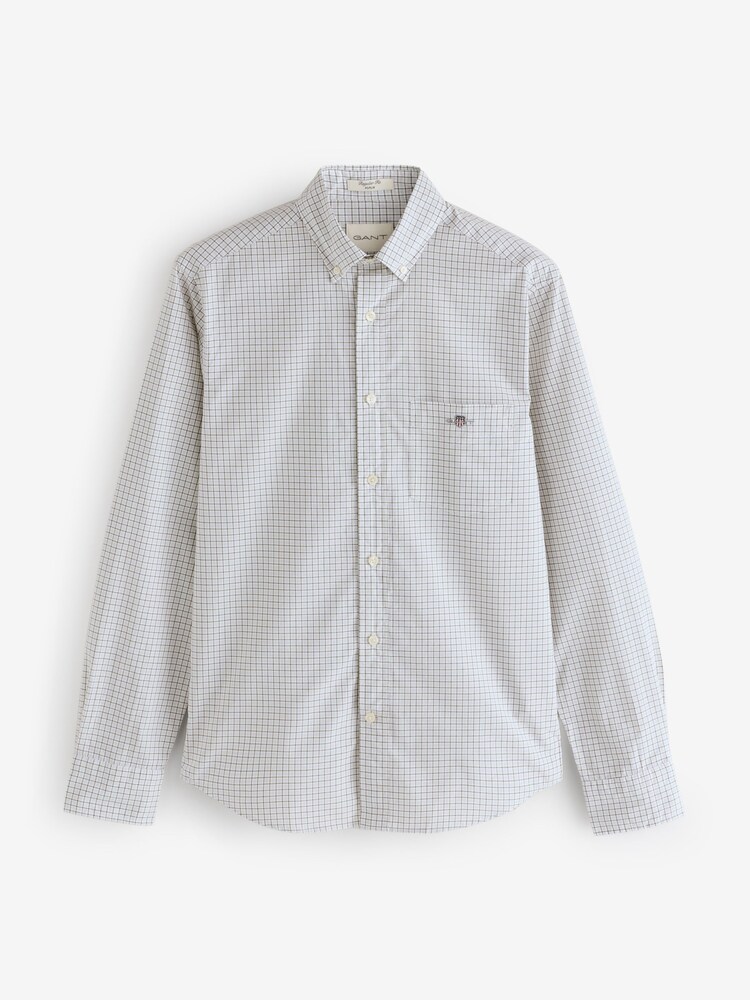 GANT Green Regular Fit 100% Cotton Classic Poplin Check Shirt - Image 7 of 7 GANT Green Regular Fit 100% Cotton Classic Poplin Check Shirt - Image 7 of 7