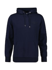 GANT Blue 100% Cotton Tonal Shield Hoodie - Image 1 of 2
