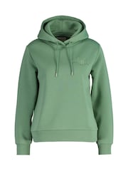 GANT Green Regular Fit Tonal Shield Hoodie - Image 1 of 2