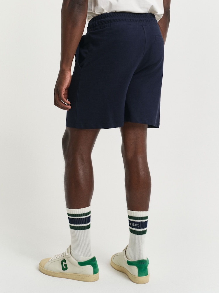 GANT Blue 100% Cotton Textured Shorts - Image 2 of 5 GANT Blue 100% Cotton Textured Shorts - Image 2 of 5