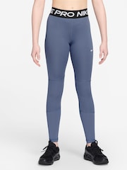Nike World Indigo Blue Dri-FIT High Waisted Pro Leggings - Image 1 of 3