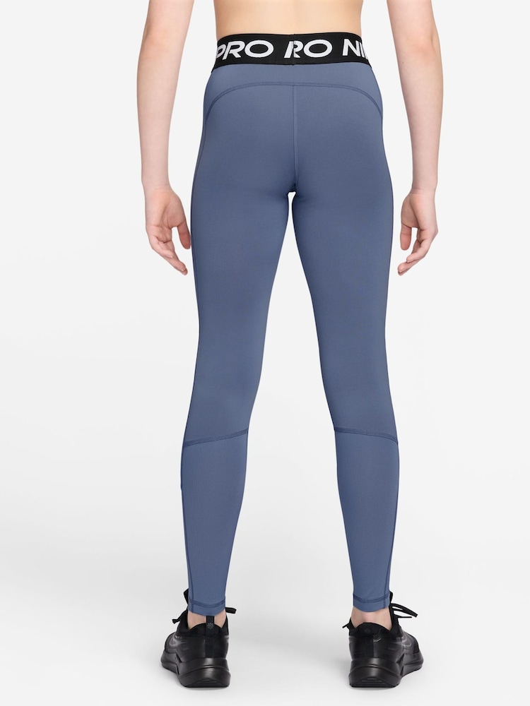 Nike World Indigo Blue Dri-FIT High Waisted Pro Leggings - Image 2 of 3 Nike World Indigo Blue Dri-FIT High Waisted Pro Leggings - Image 2 of 3