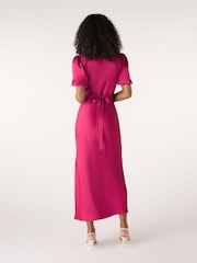 Omnes Pink Rosie Ruched Puff Sleeve Dress - Image 3 of 5