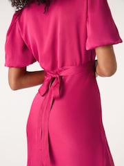 Omnes Pink Rosie Ruched Puff Sleeve Dress - Image 4 of 5