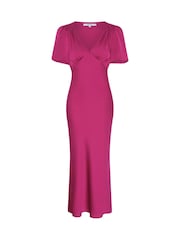 Omnes Pink Rosie Ruched Puff Sleeve Dress - Image 5 of 5
