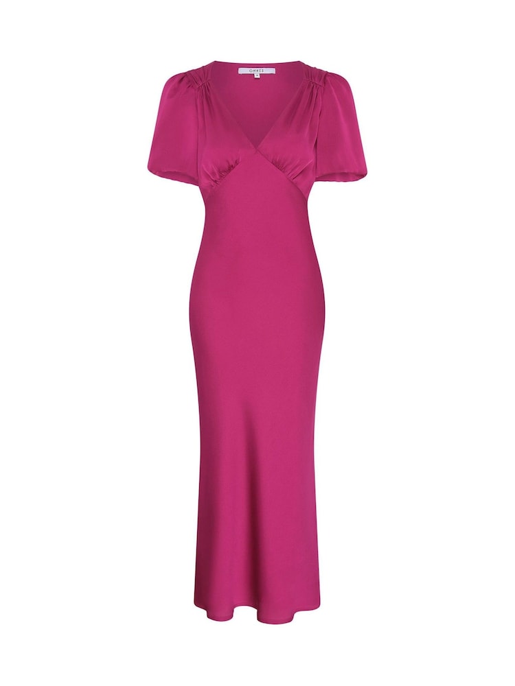 Omnes Pink Rosie Ruched Puff Sleeve Dress - Image 5 of 5