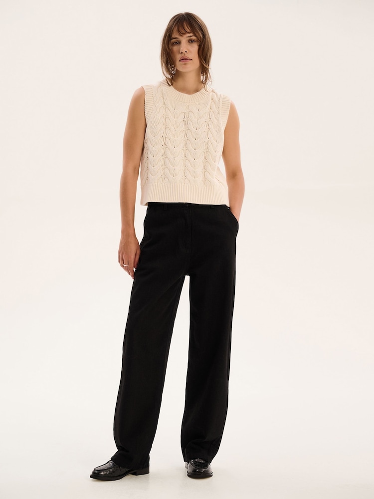 Omnes Cream Bobbi Cable Knit Vest - Image 1 of 5