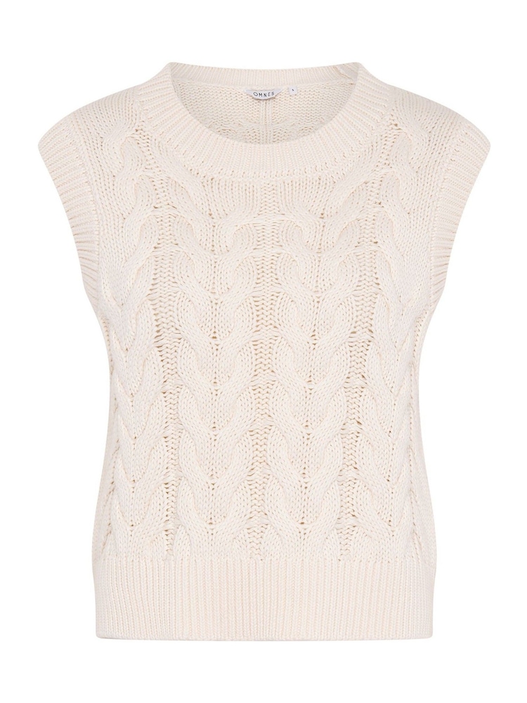 Omnes Cream Bobbi Cable Knit Vest - Image 5 of 5 Omnes Cream Bobbi Cable Knit Vest - Image 5 of 5