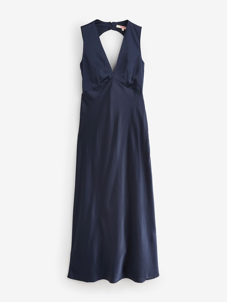 Omnes Navy Nova Maxi Tie Back Dress - Image 1 of 1