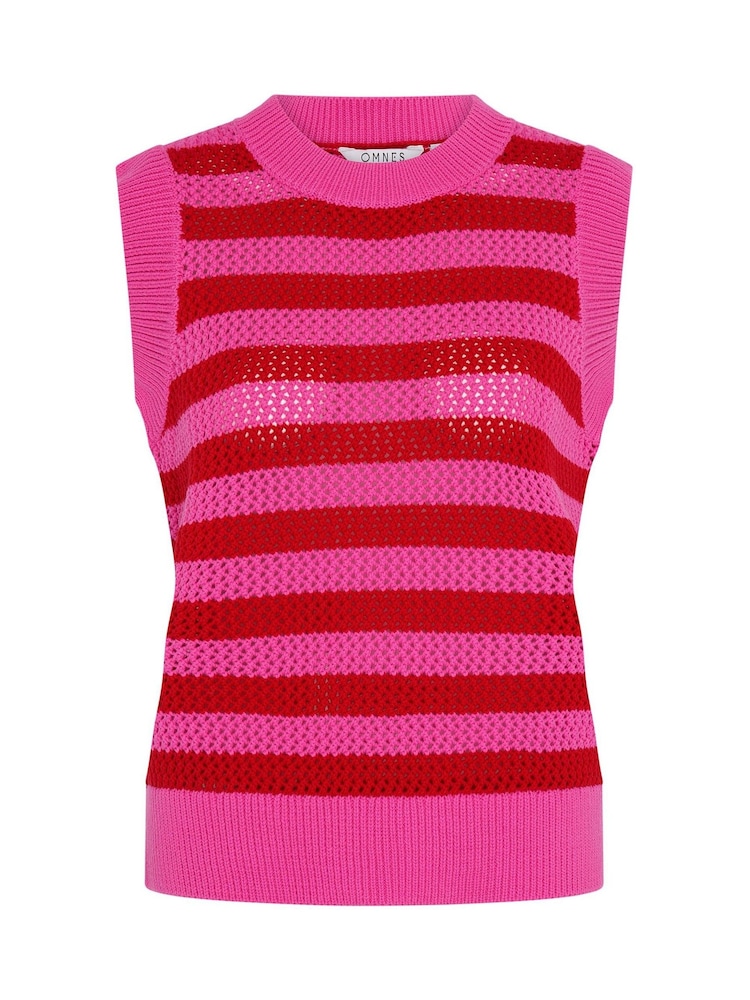 Omnes PInk Light Bobbi Cable Knit Vest - Image 5 of 5 Omnes PInk Light Bobbi Cable Knit Vest - Image 5 of 5