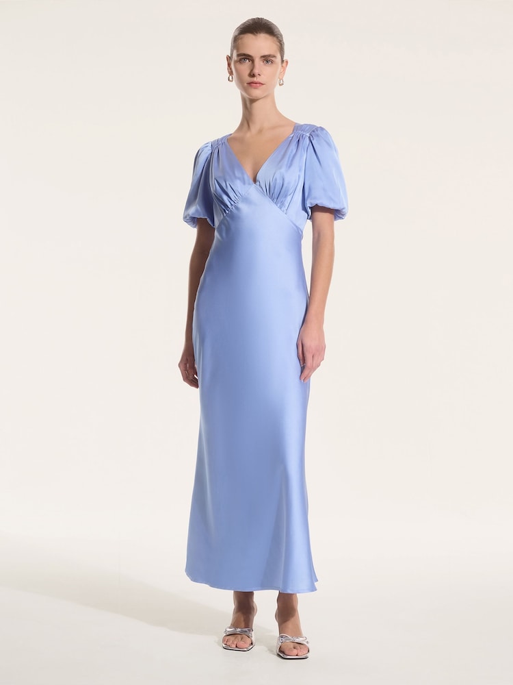 Albastru - Rochie Omnes Rosie cu mânecă bufantă încrețită - Imaginea 2 din 5