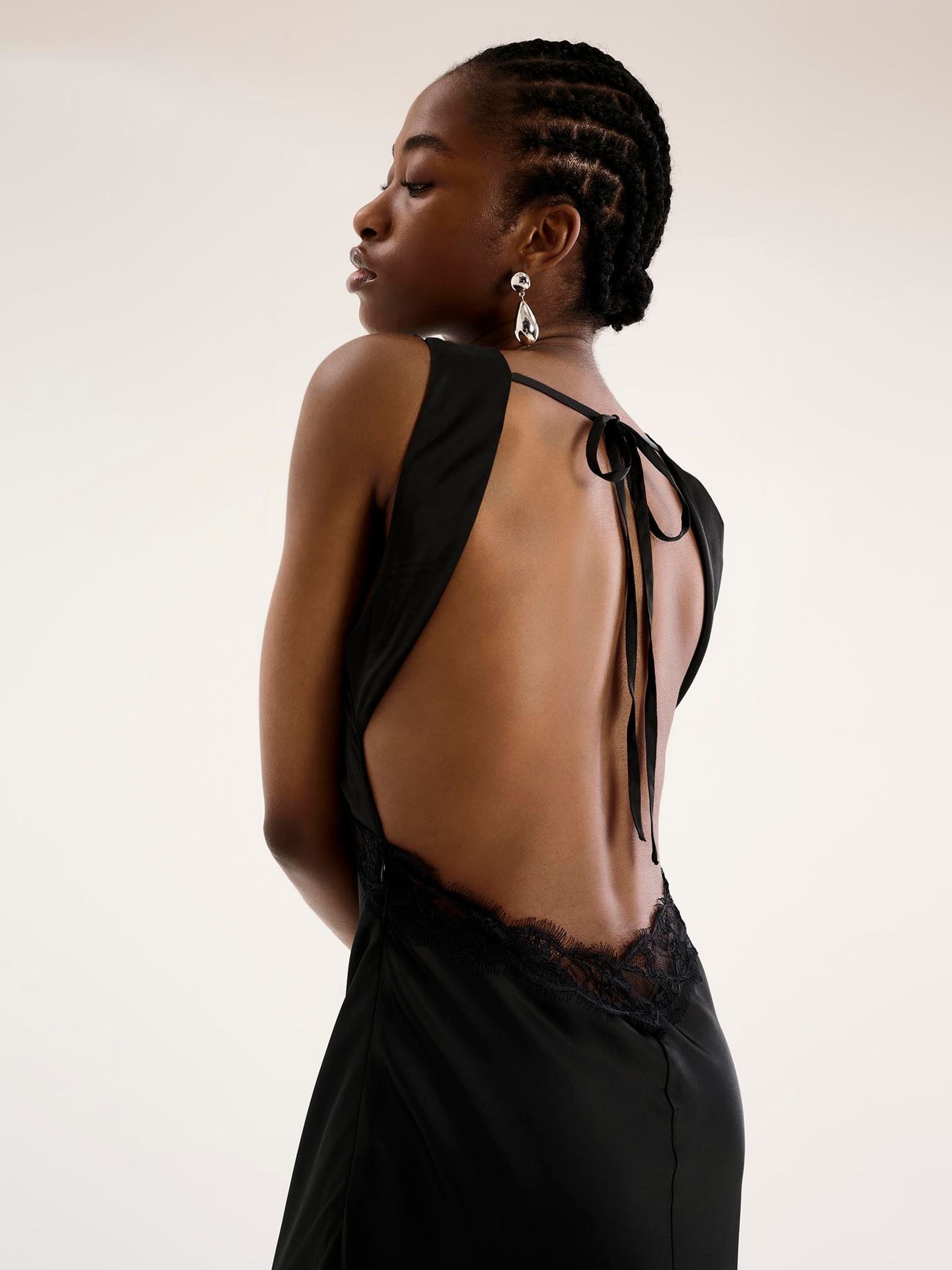 Buy Omnes Black Aurelia Lace Dress from Next Saudi Arabia